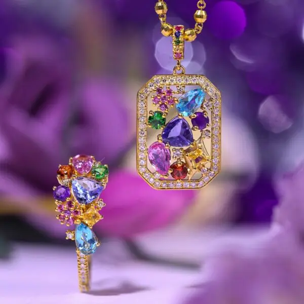 Anillo y Dije Multicolor